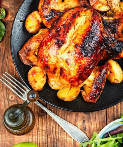 Apple-Sage Glazed Grilled Whole Turkey with Grilled Apples