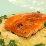 Arctic Char With Tangerine-habanero Glaze And Meyer Lemon Couscous Broth