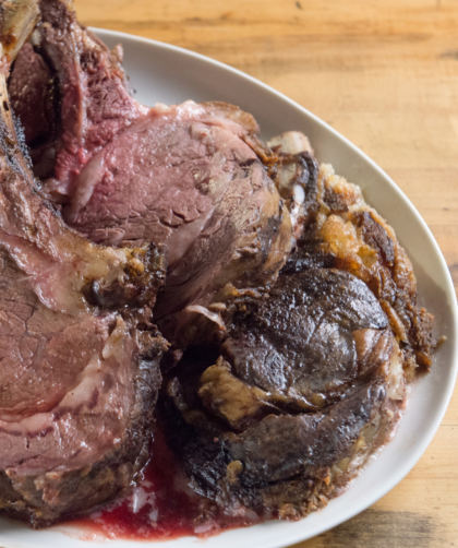 Prime Rib with Red Wine-Thyme Butter Sauce