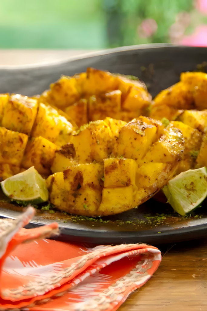 Grilled Mango with Lime, Salt and Ancho Powder