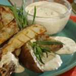 Grilled Steak Fries with Malt Vinegar Aioli