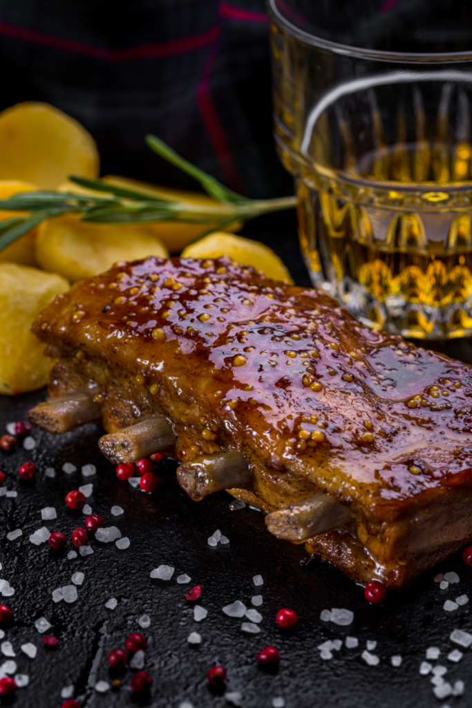 Honey-Mustard Glazed Ribs in Oven and Broiler