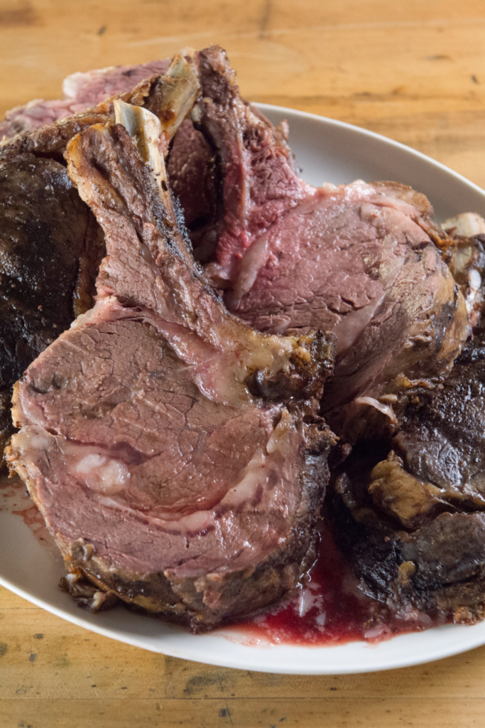 Prime Rib with Red Wine-Thyme Butter Sauce