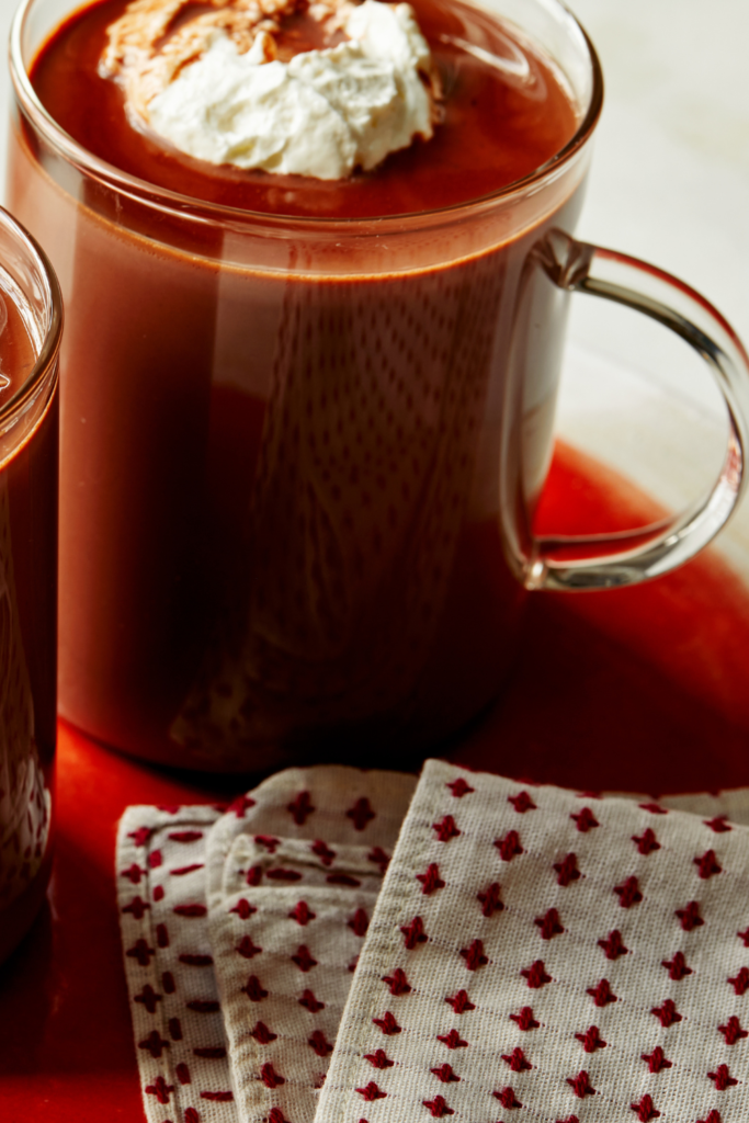 Red Velvet Hot Chocolate with Marshmallow Whipped Cream