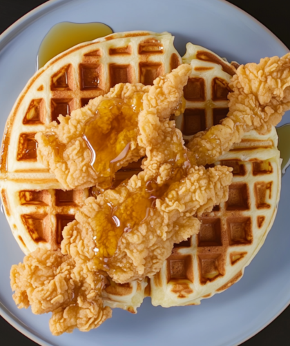 Bobby Flay Buttermilk Waffles with Buttermilk Fried Chicken Tenders