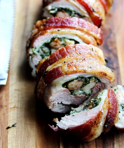 Bacon-Herb Wrapped Pork Tenderloin