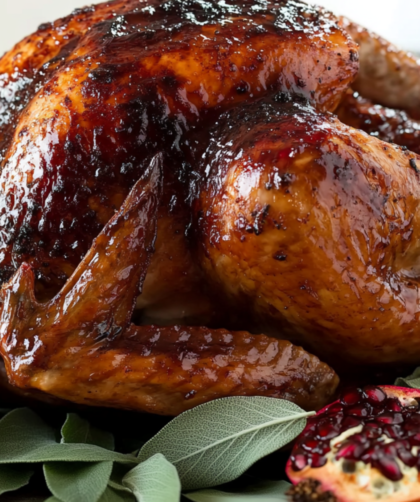 Bobby Flay Black Pepper-Pomegranate Molasses Glazed Turkey