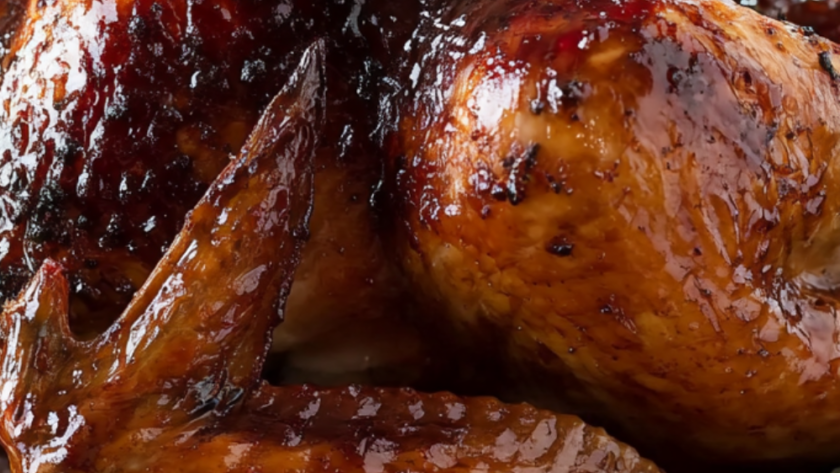 Bobby Flay Black Pepper-Pomegranate Molasses Glazed Turkey