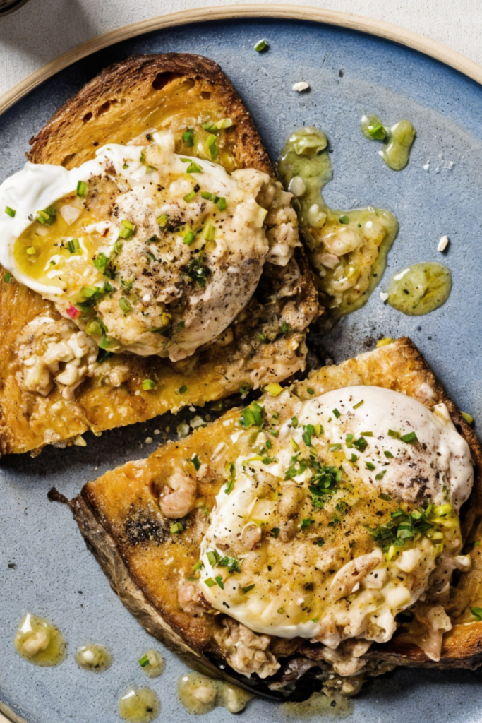 Cacio e Pepe Eggs with Olive Oil Toast