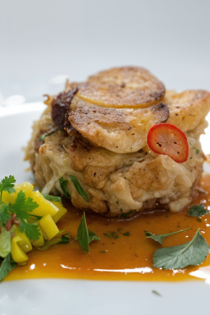 Crab Cakes with Mango-Avocado Relish and Sour Orange Sauce