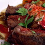 Grilled Rib-eye with Fra Diavolo Lobster Relish