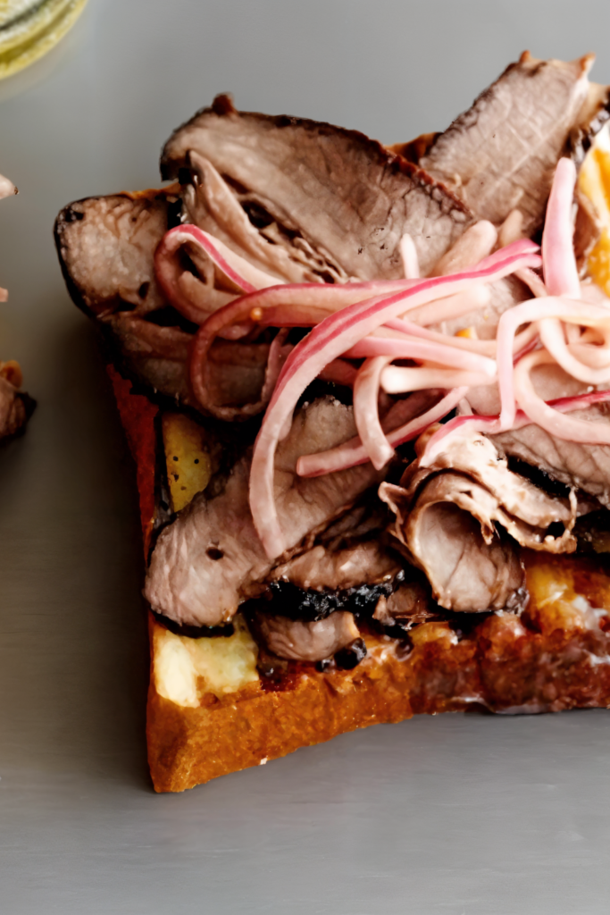 Smoked, Spice Rubbed, Texas-Style Brisket on Texas Toast