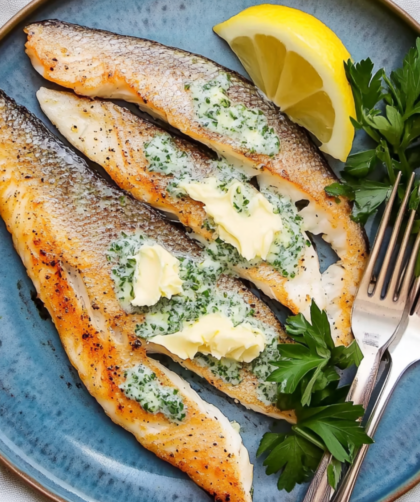 Bobby Flay Grilled Butterflied Trout with Lemon-Parsley Butter