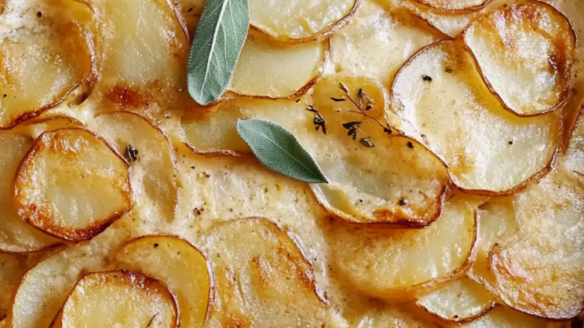 Bobby Flay Caramelized Vidalia Onion and Potato Gratin with Fresh Sage