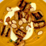 Bobby Flay Roasted Butternut Squash and Saffron Soup with Toasted Almond Croutons