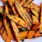 Garlic and Herb Grilled Sweet Potato Fries