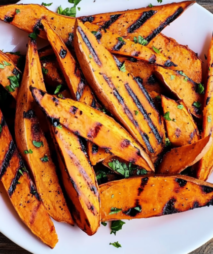 Garlic and Herb Grilled Sweet Potato Fries