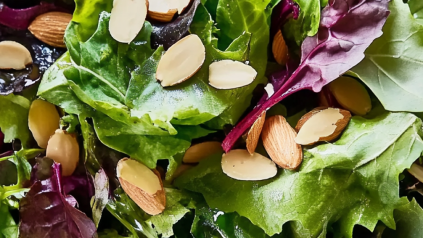 Mixed Greens with Apricot Vinaigrette and Almonds