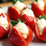 Bobby Flay Strawberries Filled with "Clotted" Cream