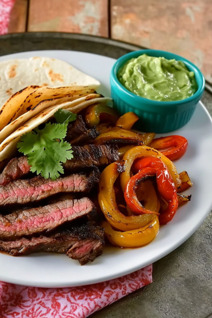 Red Curry Marinated Skirt Steak Fajitas